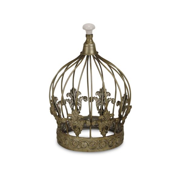 10" Bronze Metal Hand Painted Decorative Crown Tabletop Sculpture - Image 2
