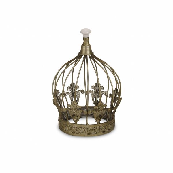 10" Bronze Metal Hand Painted Decorative Crown Tabletop Sculpture - Image 3