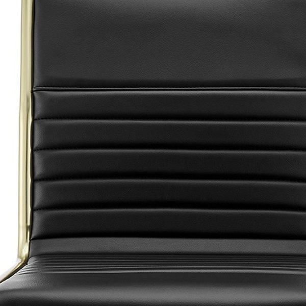Black and Gold Adjustable Swivel Faux Leather Rolling Conference Office Chair - Image 3