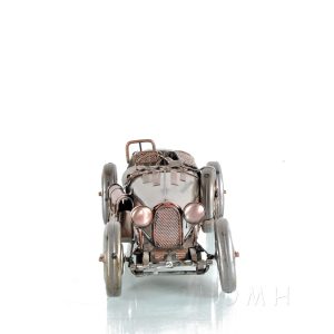 c1924 Bugatti Bronze and Silver Racecar Model Sculpture