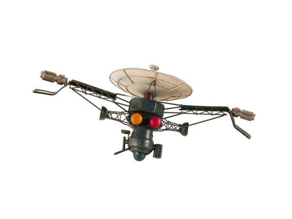 11" Dark Green Metal Hand Painted Model Airplane Tabletop Sculpture - Image 3