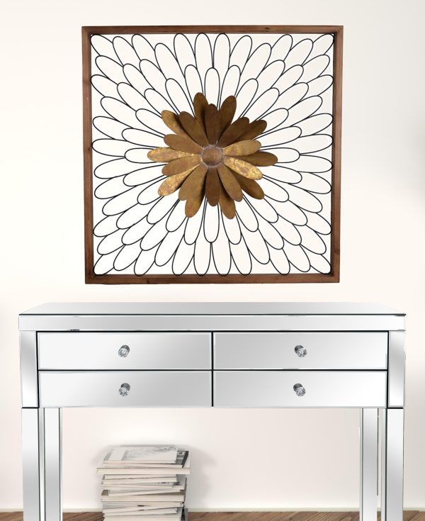 Rustic Black and Bronze 3D Floral Bloom Wall Art - Image 2