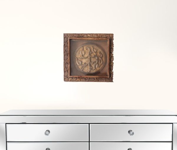 Set of 2 Rustic Carved Wood Wall Art - Image 2