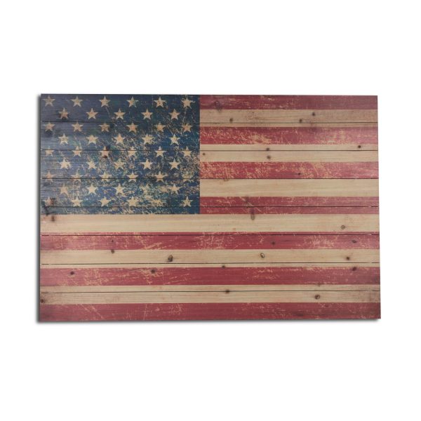 36" USA Flag Wood Plank Wall Art - Image 2