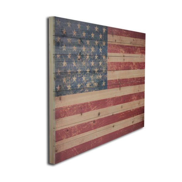 36" USA Flag Wood Plank Wall Art - Image 3