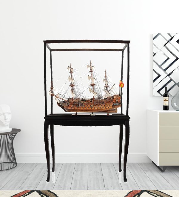 69" Wood Brown San Felipe Large Floor Display Boat Hand Painted Decorative Boat - Image 2
