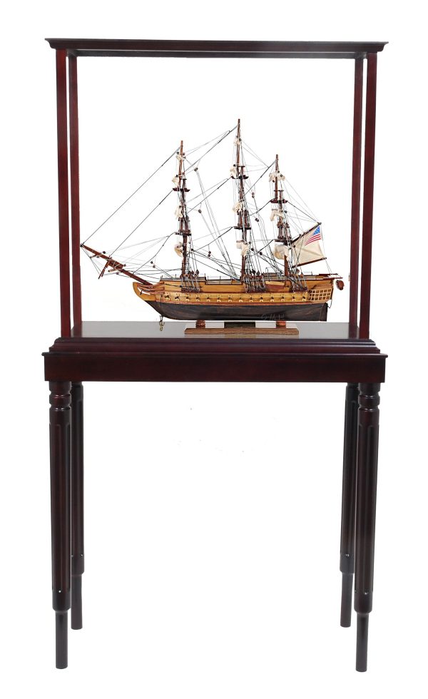 50" Wood Brown 1797 USS Constitution Hand Painted Boat with Case - Image 2
