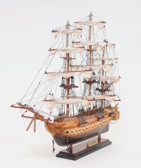 20" Wood Brown 1797 USS Constitution Hand Painted Decorative Boat - Image 3