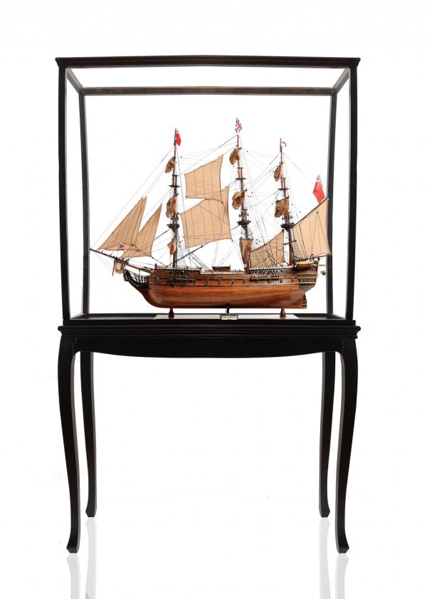 69" Wood Brown HMS Surprise 1796 Hand Painted Decorative Boat with Case - Image 3
