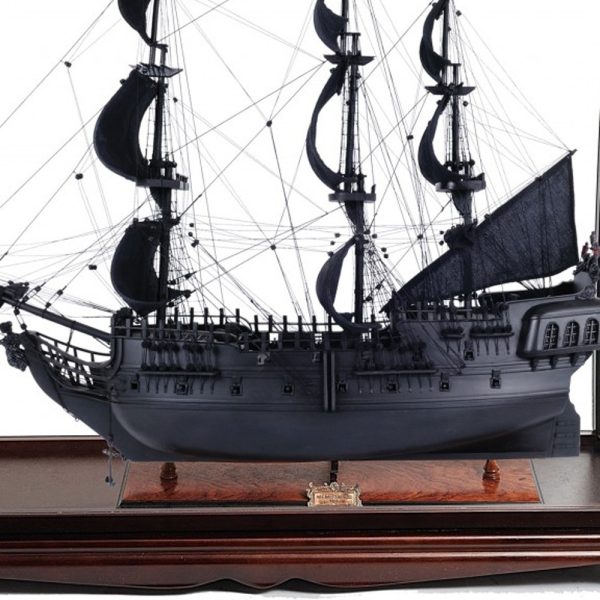 39" Black Black Pearl Pirate Table Top Display Boat Hand Painted Decorative Boat - Image 3