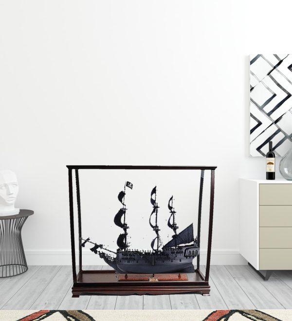 39" Black Black Pearl Pirate Table Top Display Boat Hand Painted Decorative Boat - Image 2