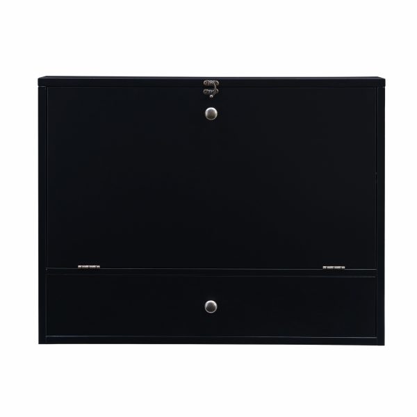 26" Black Wall Mounted Floating Desk - Image 2