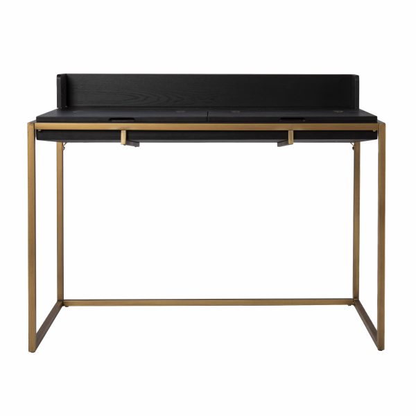 46" Black And Gold Writing Desk - Image 2