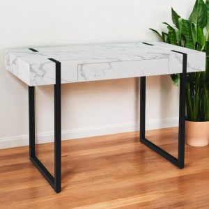 45" White and Black Writing Desk