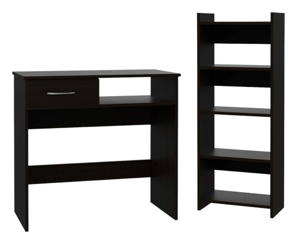 32" Black Computer Desk Desk and Bookshelf Set - Image 2