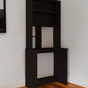 30" Black Computer Desk With Hutch