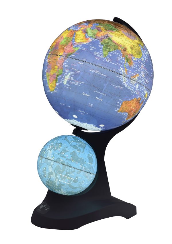 18" Blue Black And Navy Polyresin Dual Globe - Image 2
