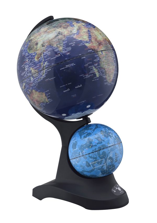18" Blue Black And Navy Polyresin Dual Globe - Image 3