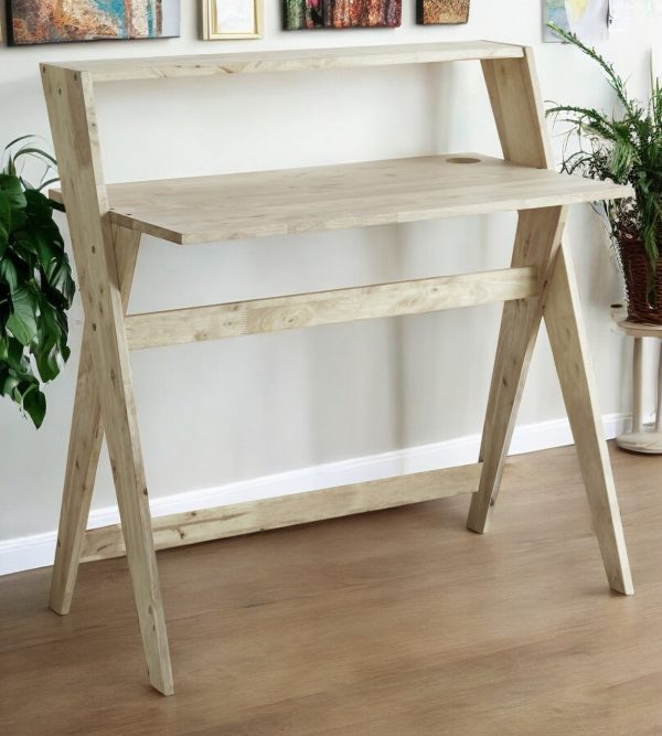 20" Natural Wood Writing Desk - Image 2