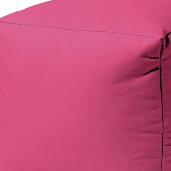 17" Cool Bright Hot Pink Solid Color Indoor Outdoor Pouf Ottoman - Image 3