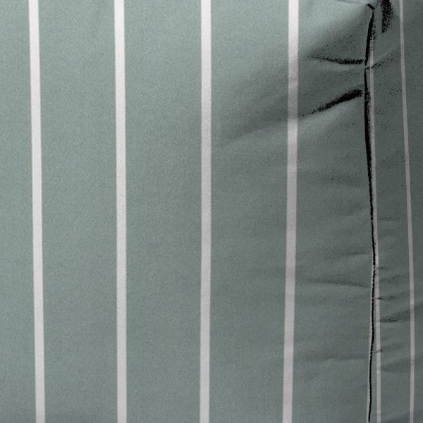 17" Blue Polyester Cube Striped Indoor Outdoor Pouf Ottoman - Image 3