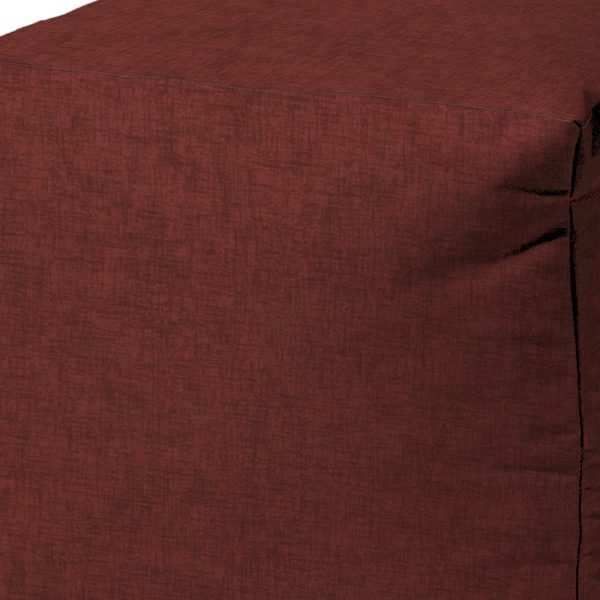 17" Red Polyester Cube Indoor Outdoor Pouf Ottoman - Image 3