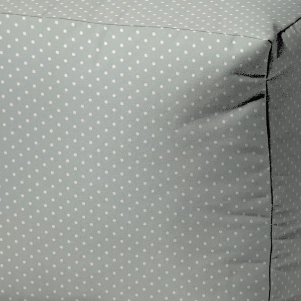 17" Green Cube Polka Dots Indoor Outdoor Pouf Cover - Image 3