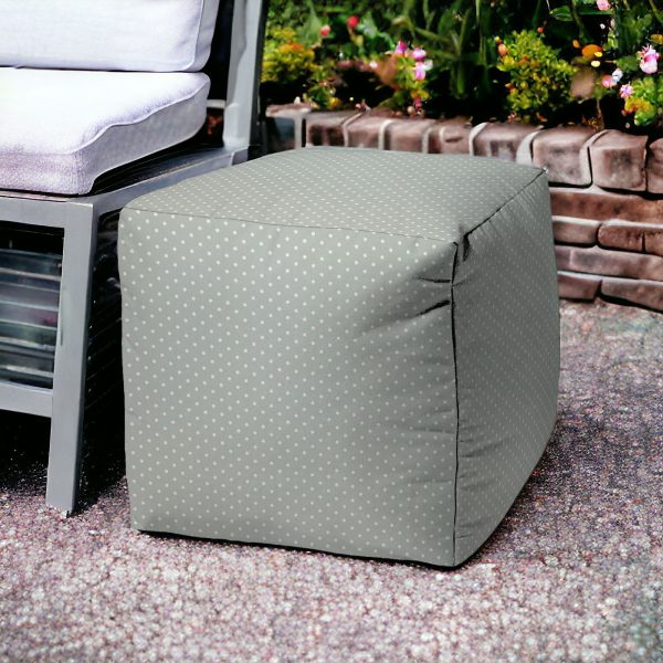17" Green Cube Polka Dots Indoor Outdoor Pouf Cover - Image 2
