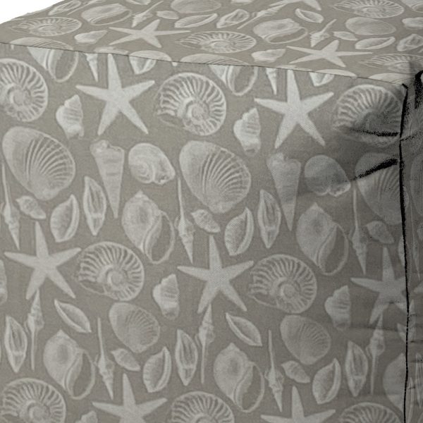 17" Gray Cube Indoor Outdoor Pouf Cover - Image 3