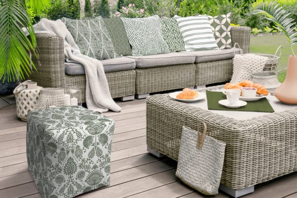 17" Green Cube Indoor Outdoor Pouf Cover - Image 3