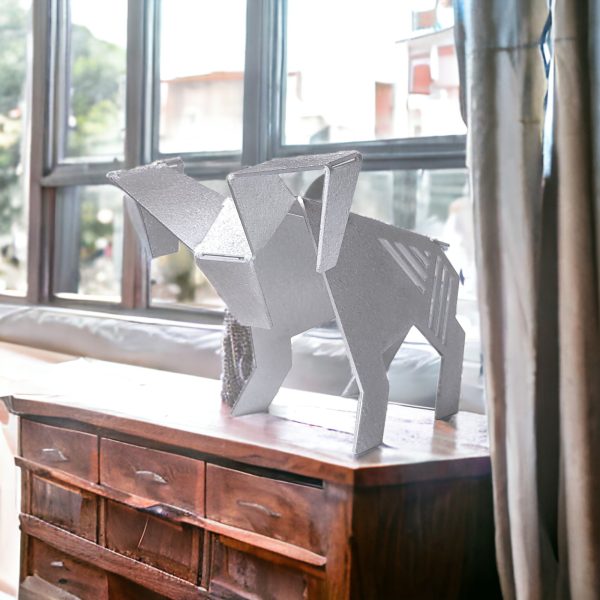 Aluminum 5" Aries Zodiac Origami Geometric Sculpture - Image 2
