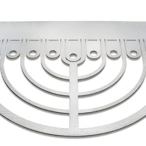 8" Silver Aluminum Floor Menorah Candle Holder