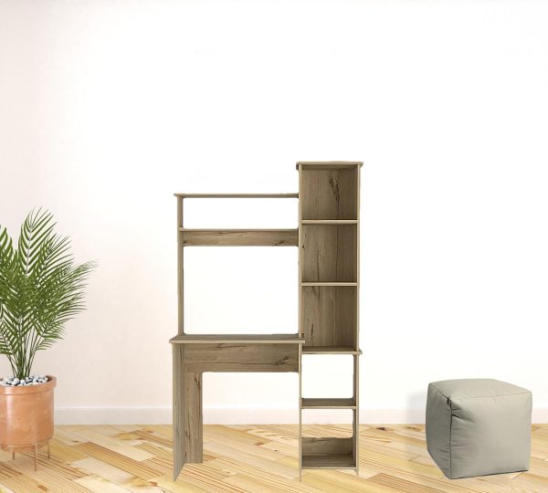 40" Natural Computer Desk With Hutch - Image 2