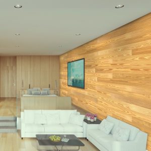 5" x 48" Thermo Treated Golden Grain Wood Large Wall Plank Set