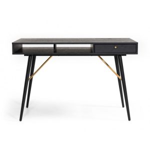 46" Black and Gold Writing Desk