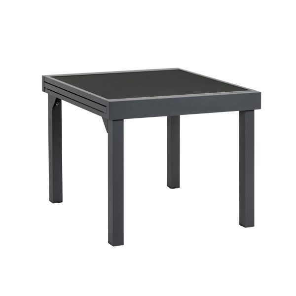 35" Gray Square Metal Extendable Outdoor Side Table - Image 2