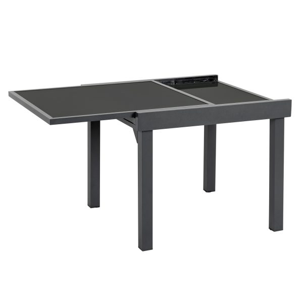 35" Gray Square Metal Extendable Outdoor Side Table - Image 3