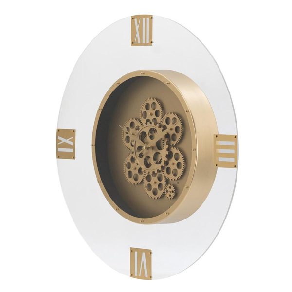 24" Circle Gold Acrylic Analog Wall Clock - Image 3