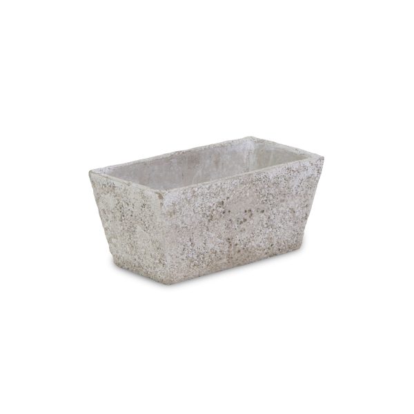 9" Gray Speckle Glaze Cement Indoor Outdoor Rectangular Pot Planter - Image 3
