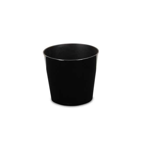 9" Black Recycled Plastic Indoor Outdoor Round Pot Planter - Image 2