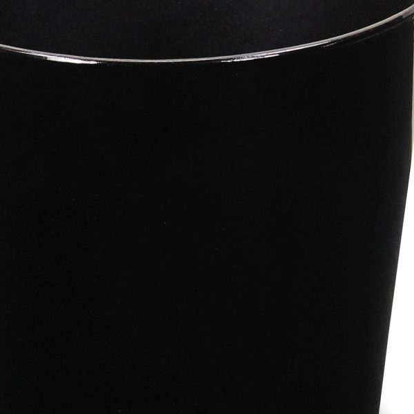 9" Black Recycled Plastic Indoor Outdoor Round Pot Planter - Image 3