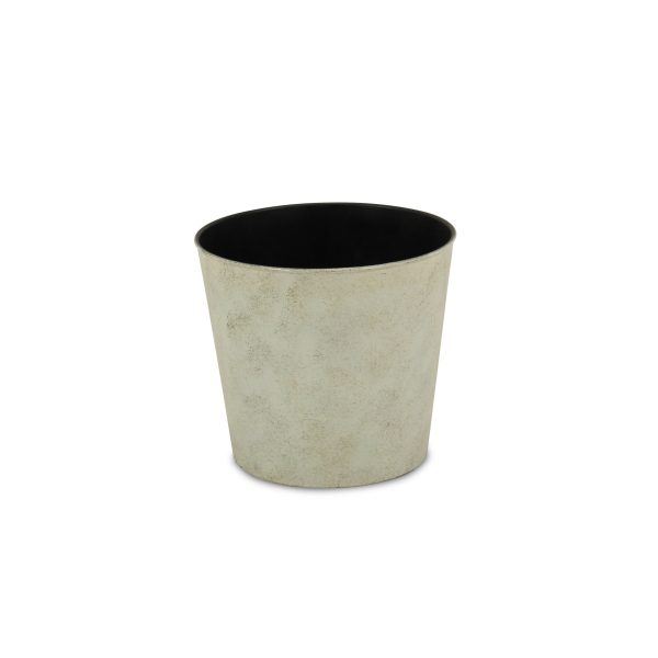 9" Gray Recycled Plastic Indoor Outdoor Round Pot Planter - Image 2