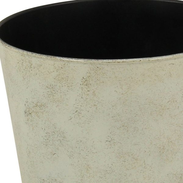 9" Gray Recycled Plastic Indoor Outdoor Round Pot Planter - Image 3