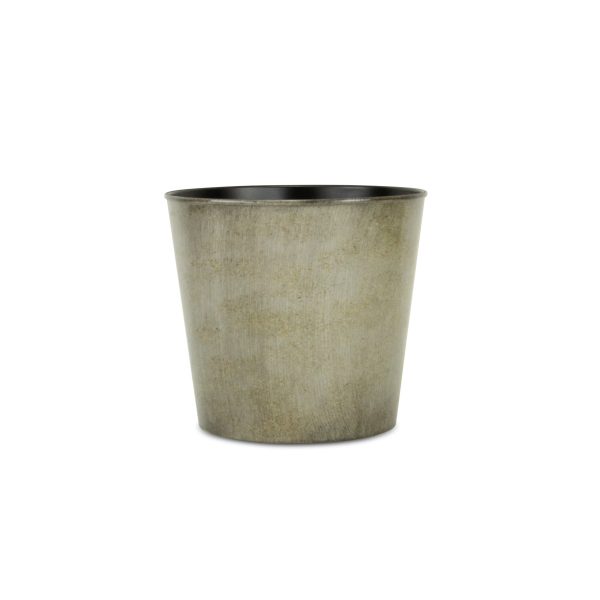 9" Gray Recycled Plastic Indoor Outdoor Round Pot Planter - Image 2