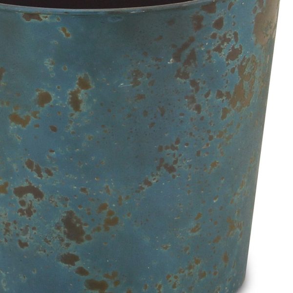 9" Blue Recycled Plastic Indoor Outdoor Round Pot Planter - Image 3