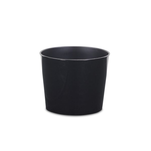 7" Black Recycled Plastic Indoor Outdoor Round Pot Planter - Image 2