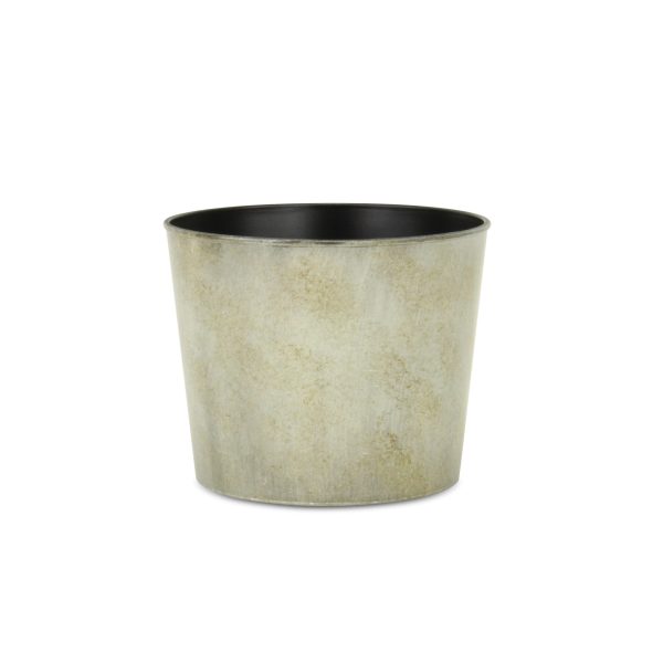 7" Gray Recycled Plastic Indoor Outdoor Round Pot Planter - Image 2