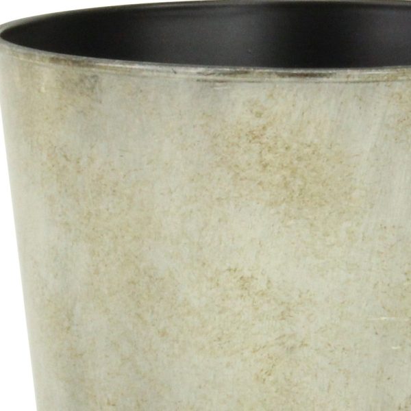 7" Gray Recycled Plastic Indoor Outdoor Round Pot Planter - Image 3
