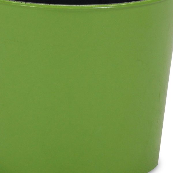 7" Lime Green Recycled Plastic Indoor Outdoor Round Pot Planter - Image 3