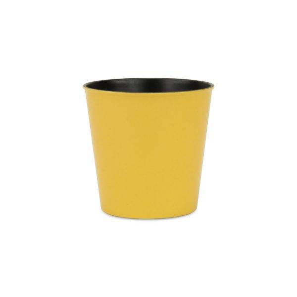 7" Yellow Recycled Plastic Indoor Outdoor Round Pot Planter - Image 3